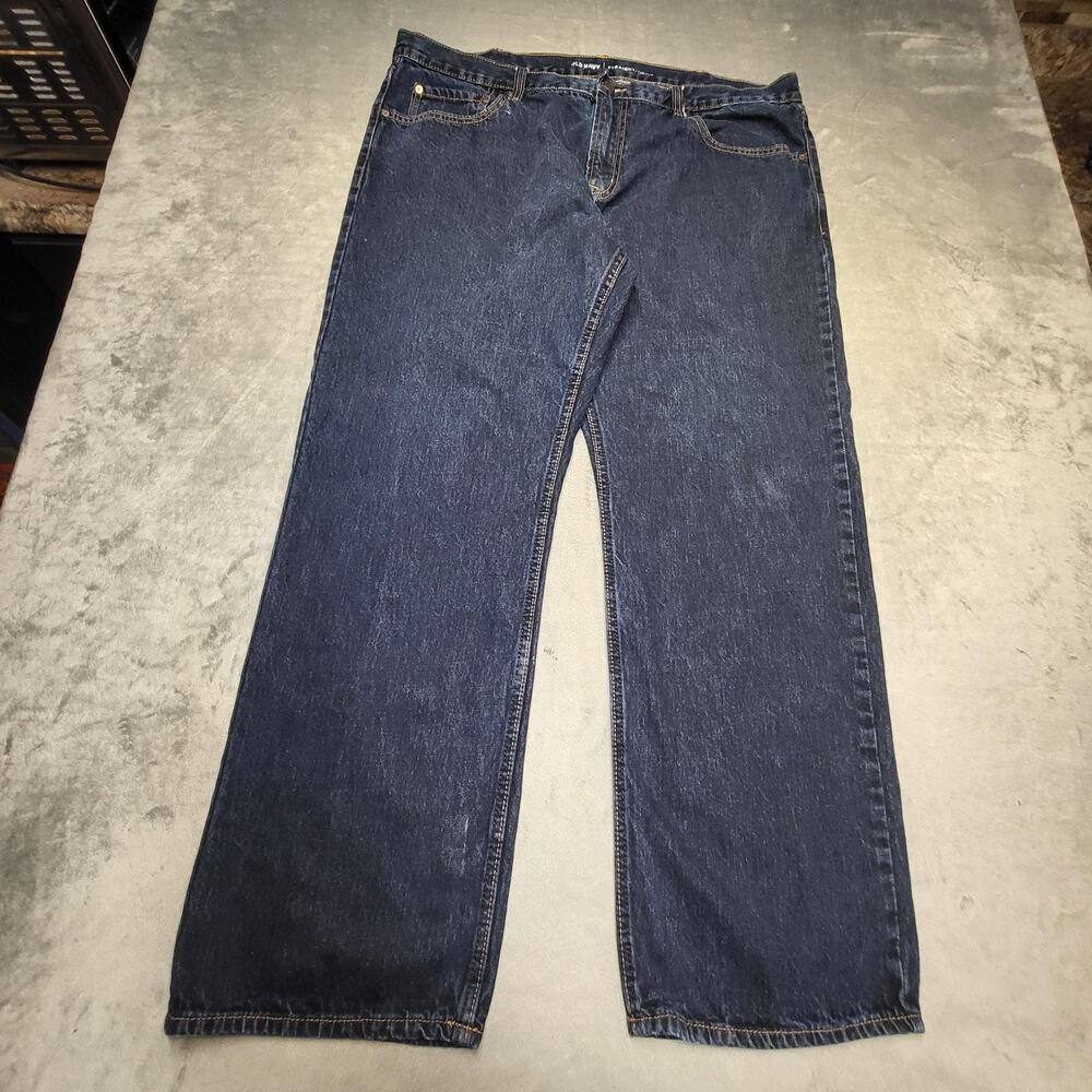 Old Navy Jeans Mens 42x32 Blue Straight Regular Dark Wash Cotton Pockets